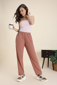 Zivame Knit Cotton Loungewear Bottom - Mocha Mousse — thumbnail 5